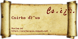 Csirke Éva névjegykártya