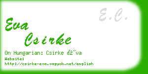 eva csirke business card